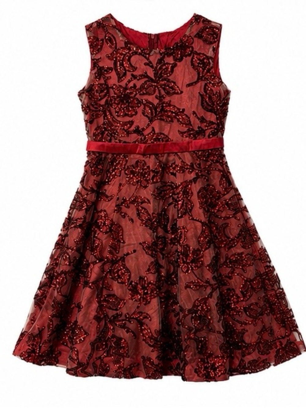 Marco Light Burgundy Red Sequin Formal Dress